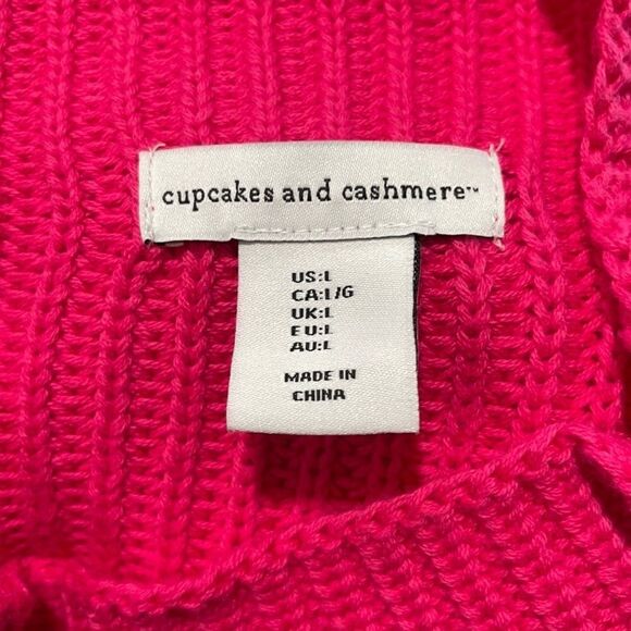 Cupcakes & cashmere Pink Mock Turtleneck Oversized Sweater Sz L - Picture 11 of 12